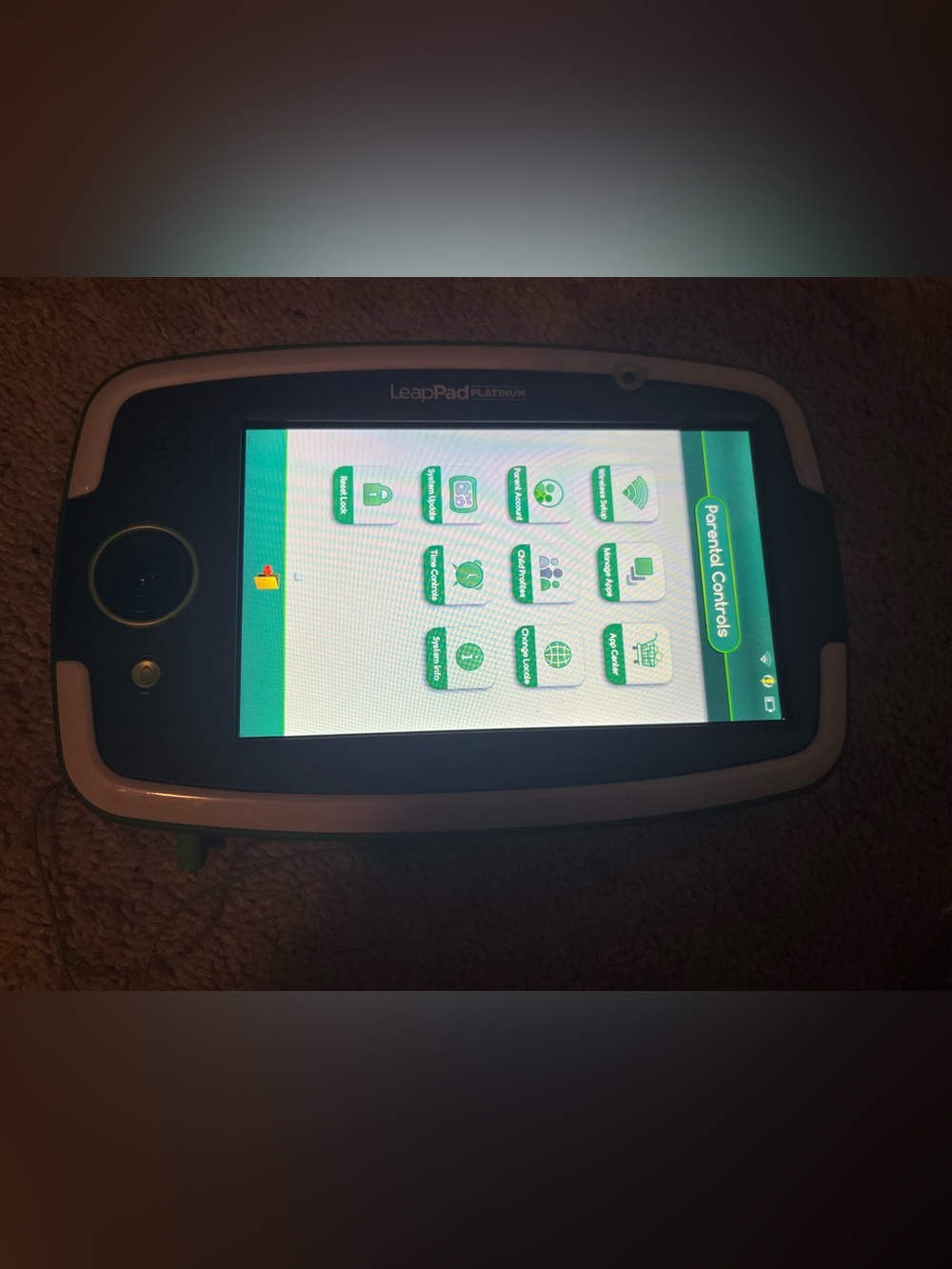 LeapPad Platinum Kids Tablet in White and Black with charger